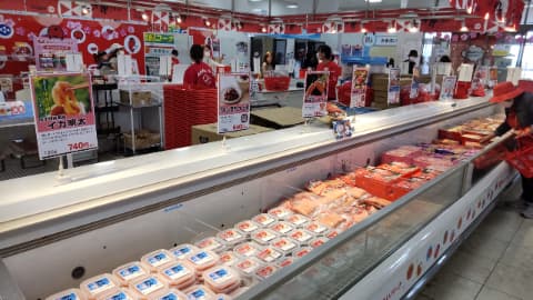 めんたいこ関連商品が沢山売られている